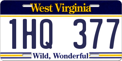 WV license plate 1HQ377