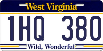 WV license plate 1HQ380