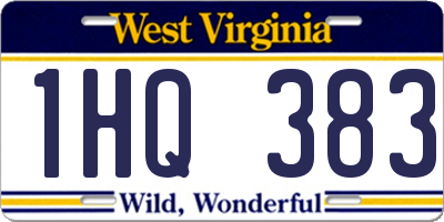 WV license plate 1HQ383