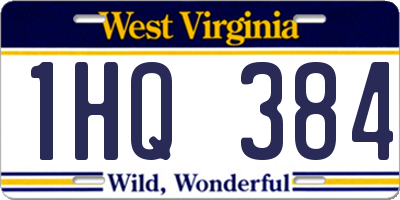 WV license plate 1HQ384