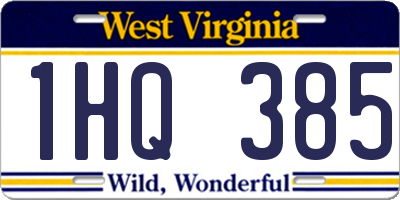 WV license plate 1HQ385