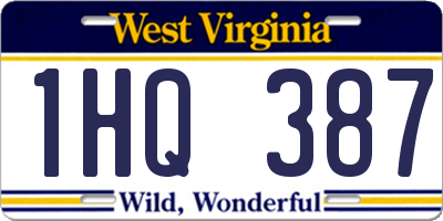 WV license plate 1HQ387