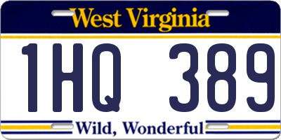 WV license plate 1HQ389