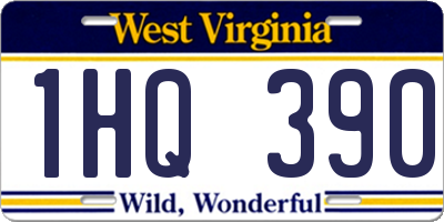 WV license plate 1HQ390