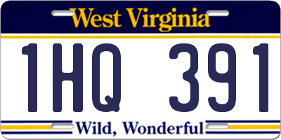 WV license plate 1HQ391