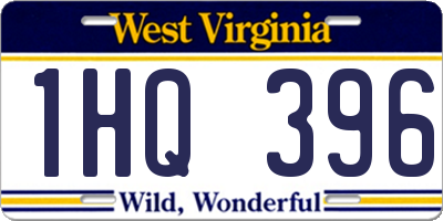 WV license plate 1HQ396