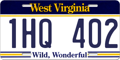 WV license plate 1HQ402