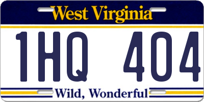 WV license plate 1HQ404