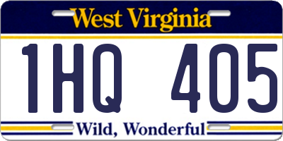 WV license plate 1HQ405