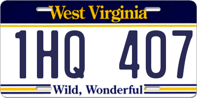 WV license plate 1HQ407