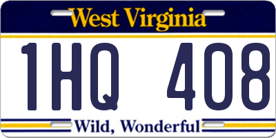 WV license plate 1HQ408