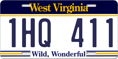WV license plate 1HQ411