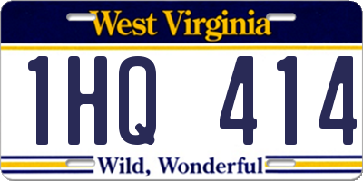 WV license plate 1HQ414