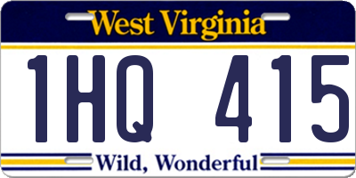 WV license plate 1HQ415