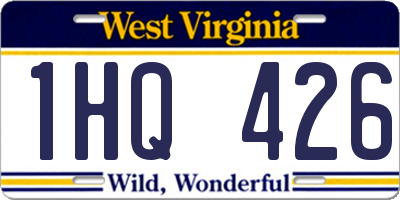 WV license plate 1HQ426