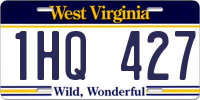 WV license plate 1HQ427