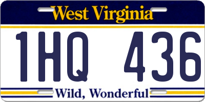 WV license plate 1HQ436
