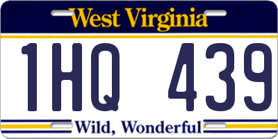 WV license plate 1HQ439