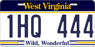 WV license plate 1HQ444