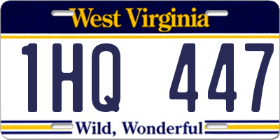 WV license plate 1HQ447