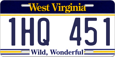 WV license plate 1HQ451