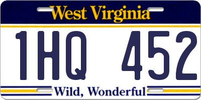WV license plate 1HQ452