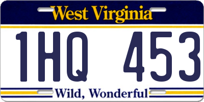 WV license plate 1HQ453