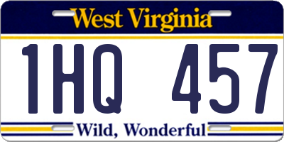 WV license plate 1HQ457