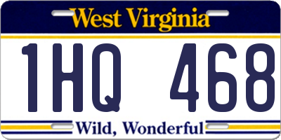 WV license plate 1HQ468