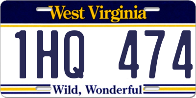 WV license plate 1HQ474