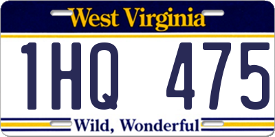 WV license plate 1HQ475