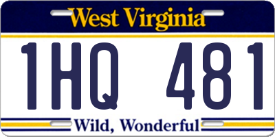 WV license plate 1HQ481