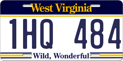 WV license plate 1HQ484