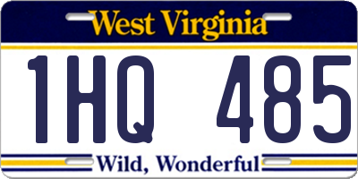 WV license plate 1HQ485