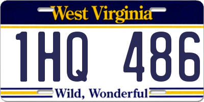 WV license plate 1HQ486