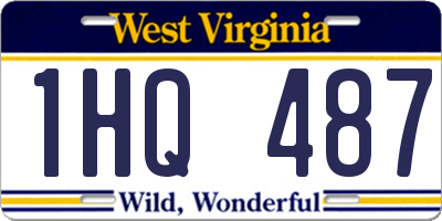 WV license plate 1HQ487