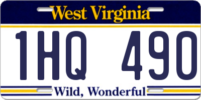 WV license plate 1HQ490