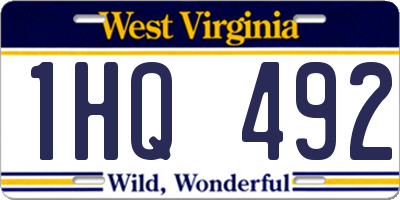 WV license plate 1HQ492