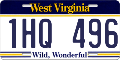 WV license plate 1HQ496