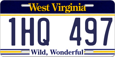 WV license plate 1HQ497