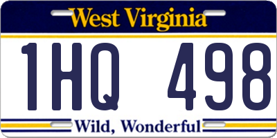WV license plate 1HQ498