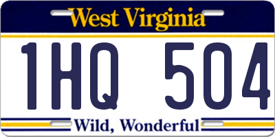 WV license plate 1HQ504