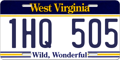 WV license plate 1HQ505