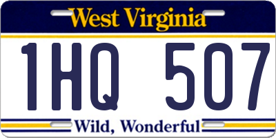 WV license plate 1HQ507