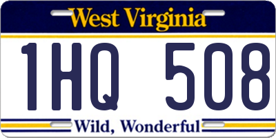 WV license plate 1HQ508