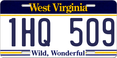 WV license plate 1HQ509