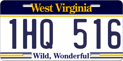 WV license plate 1HQ516