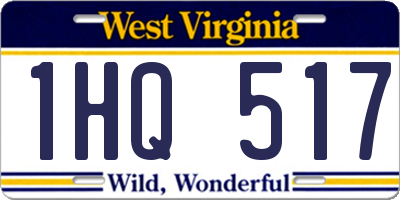 WV license plate 1HQ517