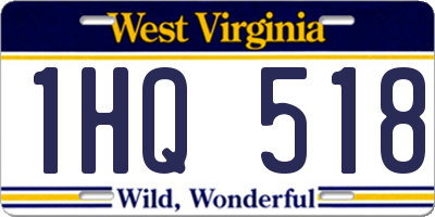WV license plate 1HQ518