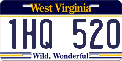 WV license plate 1HQ520